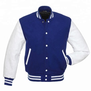Abrigo de invierno vintage unisex negro Melton lana Varsity chaqueta de béisbol mangas de cuero de vaca CollegeBaseballjacket para hombres - Product Image 6