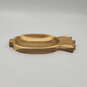 Bandeja de Servir Ovalada de Madera Huhipro Deluxe, Pintada en Color Natural, Antideslizante, para Uso en Interiores y Exteriores, Portátil para Sala de Estar, Vietnam - Product Image 5