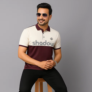 Áo thun nam tay ngắn, dáng regular fit, cổ tròn, in họa tiết bóng thời trang, thiết kế tương phản, chất liệu cotton dobby 100%, thoáng khí, GETZO - Product Image 1