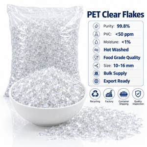 Flocons de PET très propres, lavés à chaud, plastique recyclé, qualité moulage par soufflage, haut débit 90% - Product Image 5