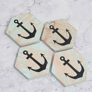 Sous-verres en bois carrés abstraits, sous-verres de boisson de qualité supérieure décor en bois naturel coffret cadeau parfait disponible au prix de gros - Product Image 3