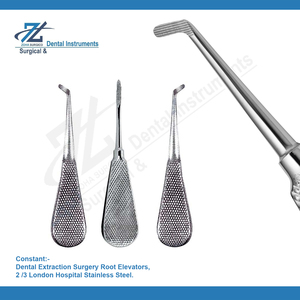 Juego de elevador de raíz de acero inoxidable para Hospital de Londres, instrumentos quirúrgicos dentales manuales de extracción izquierda/derecha - Product Image 2
