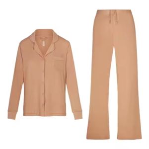 Pijama de algodón 100% para mujer, conjunto de pijamas con botones, 2 piezas, conjunto largo corto de algodón 100%, pijamas personalizados para mujer, ropa de dormir 2026 - Product Image 4