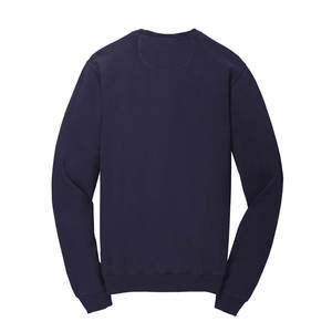 Suéter de Algodón Liso con Cuello Redondo Extra Grande Azul Marino, Sudadera con Logotipo Estampado para Hombre, Sudadera Bordada - Product Image 5