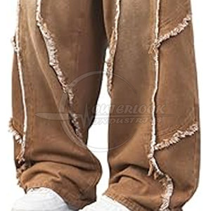 Ropa de calle de talla grande 2025 para hombre, pantalones vaqueros de pierna ancha al por mayor en talla de adulto con logotipo personalizado - Product Image 5