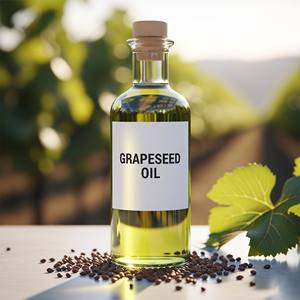 Huile de transport de pépins de raisin pur pressée à froid d'approvisionnement en vrac pour le massage des cheveux de peau et les formulations cosmétiques - Product Image 1