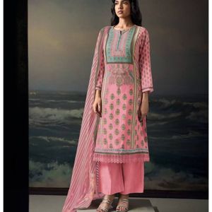 Elegante Pashmina Impreso Salwar Kameez Trajes Elegante Trabajo hecho a mano Humedad que absorbe las arrugas para fiesta Venta al por mayor disponible - Product Image 3
