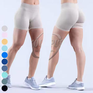 Shorts Deportivos Transpirables de Secado Rápido, Alta Elasticidad, Efecto Push-Up, Cintura Media, Color Sólido, Spandex/Nailon, Leggings de Gimnasio, Fitness, Yoga Sin Costuras - Product Image 5