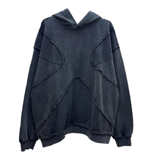 เสื้อฮู้ดดี้ผ้าฝ้ายทรงหลวมสไตล์วินเทจ ซักฟอกแบบแอซิด สไตล์ยูนิเซ็กซ์ คุณภาพสูง หนานุ่ม ลุคดิสเทรส - Product Image 5