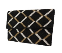 Sacs messagers élégants de style enveloppe, best-sellers, faits à la main, noir et blanc, avec chaîne perlée, fermeture éclair et fermoir magnétique, sacs messagers tendance