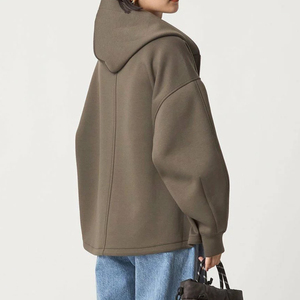 Sweat-shirts pour femmes tendance 2026, 100% coton, polaire épais, fermeture éclair, haute qualité, nouvelle collection, grande taille, logo personnalisé - Product Image 2