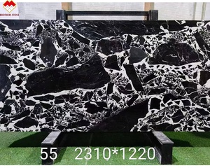 Grande dalle de marbre noir Napoléon rétroéclairée, marbre noir Calacatta Viola, marbre noir Calcite Bulgariy pour revêtement de sol, design de bordure et mur - Product Image 2