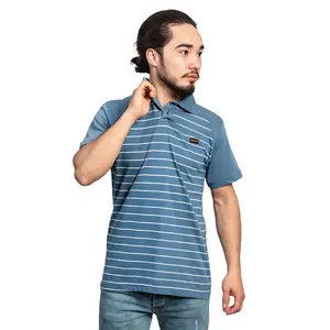Camiseta Casual de Hombre, 100% Algodón, Tejida, Manga Corta, Talla Grande XL, Diseño Estampado Sólido, Decoración con Botones, 160g, Venta al por Mayor - Product Image 1