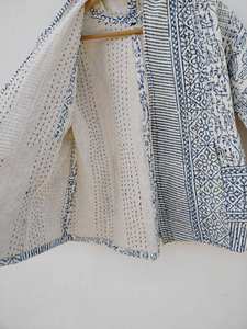 เสื้อแจ็กเก็ตสตรีแขนยาวพิมพ์ลายโบฮีเมียน,เสื้อทำงานแฟชั่น Kantha - Product Image 3