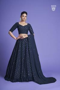 ÚLTIMO DISEÑADOR HEAVY DIAMOND GEORGATTE HILO BORDADO SECUENCIA LEHENGA CHOLI - Product Image 4