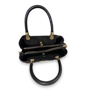 Borsa Strutturata in Vera Pelle Scamosciata e Pelle Dollaro - Made in Italy - Art. 26130 - Product Image 5