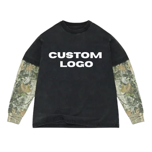 เสื้อยืดโอเวอร์ไซส์ผู้ชายรุ่นยอดนิยม ผ้าคอตตอนหนา 240 กรัม แบบสองชั้น แขนยาว สำหรับผู้ชาย แฟชั่นสตรีทแวร์ - Product Image 4