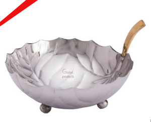 Tazón de chocolate Royal Look con acabado plateado para servir ensalada de comida - Product Image 5