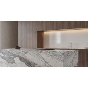 Custom Kitchen Bathroom Vanity Tops Porcelain Natural Stone Countertops Carrara Calacata <b>Marble</b> for Hotel Projects Prefab Cut - Product Image 1