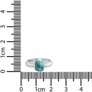 Bague brute unique en argent sterling 925 Réglage de la lunette Turquoise Formes naturelles Bague à énergie positive de style classique - Product Image 4