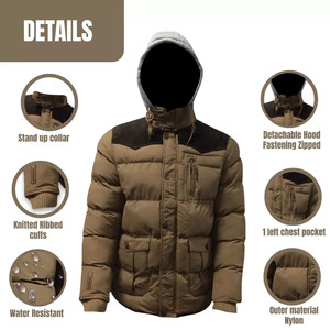 Chaqueta acolchada gruesa con estilo para hombre, longitud Regular, moda personalizada, cuello levantado, Burbuja, moda de invierno, calle alta, lona de secado rápido - Product Image 3