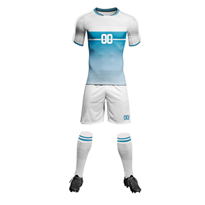 Maillots de football unisexes personnalisés de haute qualité avec logo, ensembles de hauts à manches courtes, séchage rapide, 100% polyester, uniforme de football - Product Image 1