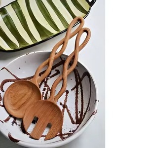 Best selling Stainless Steel & Resin Salad Servers Trendy <b>Ball</b> Handle Design Durable Metal Flatware Set - Product Image 6