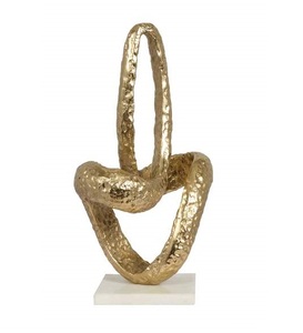 Escultura de forma Irregular decorativa hecha a mano con Base de mármol Accesorios modernos para escritorio de sala de estar - Product Image 3