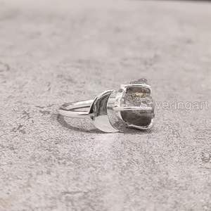 Anillo de Plata de Ley 925 con Labradorita Natural en Forma de Luna Creciente, Joyería Hecha a Mano, Regalo de Navidad o Cumpleaños para Mujer - Product Image 5