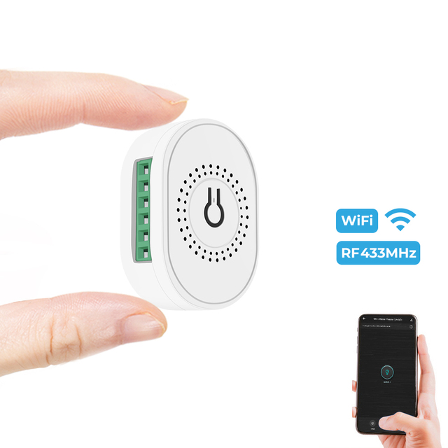 RF433 + WiFi 16A Tuya  Smart Wireless Switch Light 2 Way Module on Off Timer Breaker  With Power Monitor for Google Home Alex