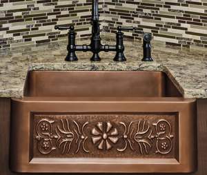 Modern copper <b>kitchen</b> sink designed to enhance contemporary interiors with warm tones and sturdy build - Product Image 6
