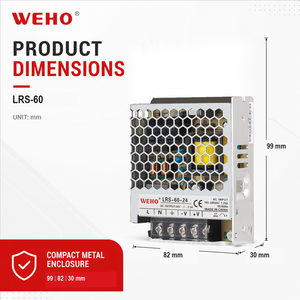 3年間保証 LRS-60 12V 15V 24V 48V スリムタイプ AC-DC シングル出力 SMPS スイッチング電源 LED照明用 - Product Image 2