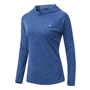 Chemises à capuche à manches longues pour femmes Protection solaire légère Pull respirant à séchage rapide pour le sport - Product Image 6