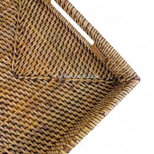 Plateau en rotin naturel en gros, fabriqué à la main par des artisans vietnamiens pour le marché mondial - Product Image 2