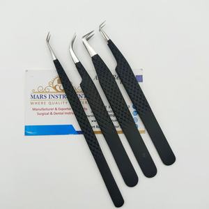 แหนบต่อขนตาปลายเส้นใยสีดำด้านปลายเอียง90องศากันลื่นแยกแหนบขนตาส่วนบุคคล - Product Image 4