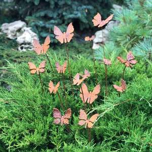 Estacas de metal para jardín, decoración artística para plantas de exterior, duraderas, resistentes a la intemperie, resistentes al óxido, con un acabado artístico fuerte. - Product Image 6