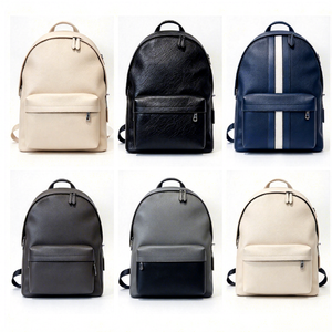Minimalistischer PU-Rucksack 20-35L 7 Zoll Reißverschluss-Vordertasche Fleckresistent Vintage Damen-Rucksack für Büro Reisen Täglichen Gebrauch - Product Image 1