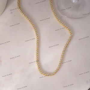 สร้อยคอเทนนิสเงินแท้ ประดับเพชรโมอิสซาไนต์ทรงกลม ตัวเรือนแบบหนามเตย หรูหรา ระยิบระยับ สง่างาม คลาสสิก สำหรับผู้หญิง - Product Image 5