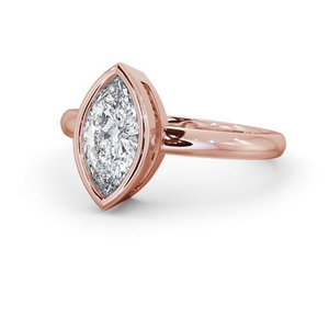 Anillo de Boda Minimalista de Oro Sólido de 14K con Diamante Marquise Cultivado en Laboratorio, Anillo Solitario para Uso Diario, Anillo de Boda para Mujer - Product Image 3