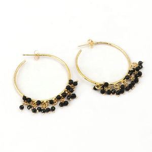 Minuscule tigre nouvelle Collection plaqué or boucles d'oreilles faites à la main forme oeil de tigre pierre précieuse pousser dos paire à la mode cerceau oreille bijoux - Product Image 3