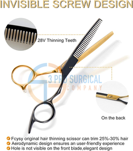 3Pro outclass กรรไกรตัดผมขอบโค้งนูนเครื่องมือตัดผมสำหรับผู้เชี่ยวชาญด้านความงาม - Product Image 4