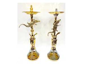 Cachimbas Farida de Lujo, Fabricadas en Egipto, Venta al por Mayor, Lacadas, de Latón Macizo, Diseño de Cocodrilo, Mini Cachimba de 55 cm, Tipo Recto, Única y Elegante - Product Image 6