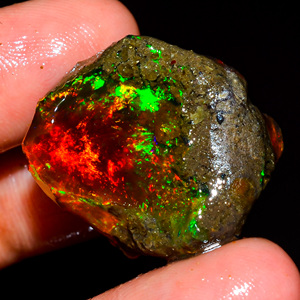 พลอยโอปอลธรรมชาติ, อัญมณีหลวม, โอปอลไฟหลายอัน, พลอยโอปอลหยาบเอธิโอเปีย, โอปอลเอธิโอเปียนดิบ, 44.5 cts. R-87 - Product Image 3