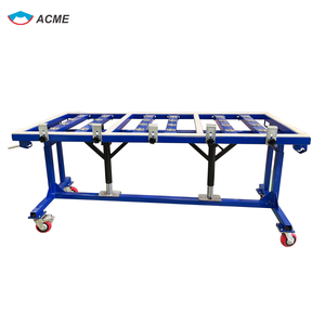 Industrial Steel Four-Wheel Movable Platform <b>Cart</b> Blue Powder Coated 2000x800mm - Product Image 5