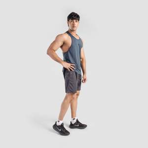 GA Ultimate Men's Muscle Fitness Tank Top Breathable and Compression Dark Grey Hooded Gym <b>Vest</b> XL Size Blank Pattern - Product Image 4
