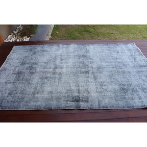 Grand tapis vintage de 4,9 x 8,3 pieds, tapis turc gris patchwork - Product Image 3