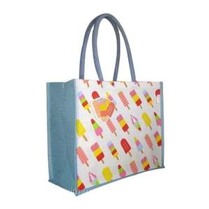 ถุงปอกระเจาเป็นมิตรต่อสิ่งแวดล้อมนำมาใช้ใหม่ได้ถุงช้อปปิ้งปอกระเจาธรรมชาติมีสไตล์สำหรับใช้ในชีวิตประจำวัน - Product Image 1