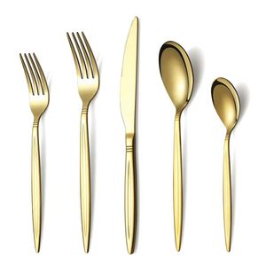 Juego de cubiertos de oro de lujo para Bodas de alta calidad a granel, Cucharas, tenedores y cuchillos, juego de cubiertos de acero inoxidable para restaurante y Hotel - Product Image 2