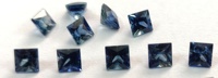 Saphir bleu naturel uniquement, chauffé, 3 mm, taille carrée, facetté, qualité supérieure - Saphir bleu en vrac