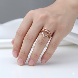 Bague en argent sterling 925 de haute qualité plaquée or rose 18 carats, forme cœur 6 mm, sertie de zirconiums cubiques, composants de bijoux écologiques sans plomb - Product Image 5